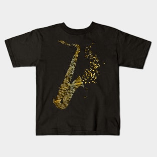 Creative Saxophone Art - Yellow Mix Kids T-Shirt